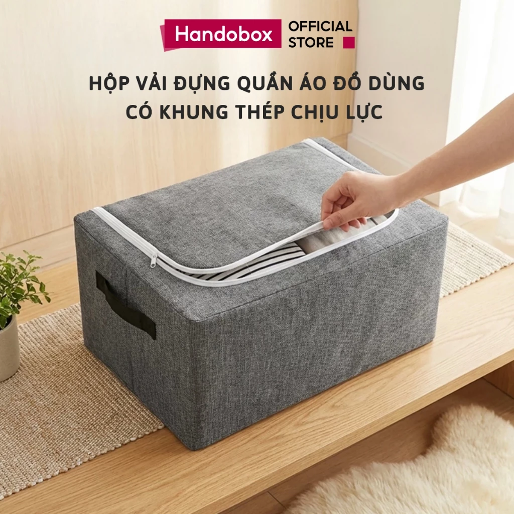 Hộp Đựng Quần Áo Khung Thép Gấp Gọn Handobox Hộp Vải Đựng Đồ Tất Vớ Sắp Xếp Đồ Lót Sắp Xếp Tủ Đồ