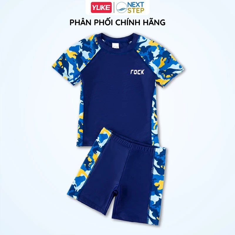 Đồ bơi bé trai YUKE chất vải mềm mại thể thao bơi lội size lớn đến 50kg cho bé trai đến 10 tuổi
