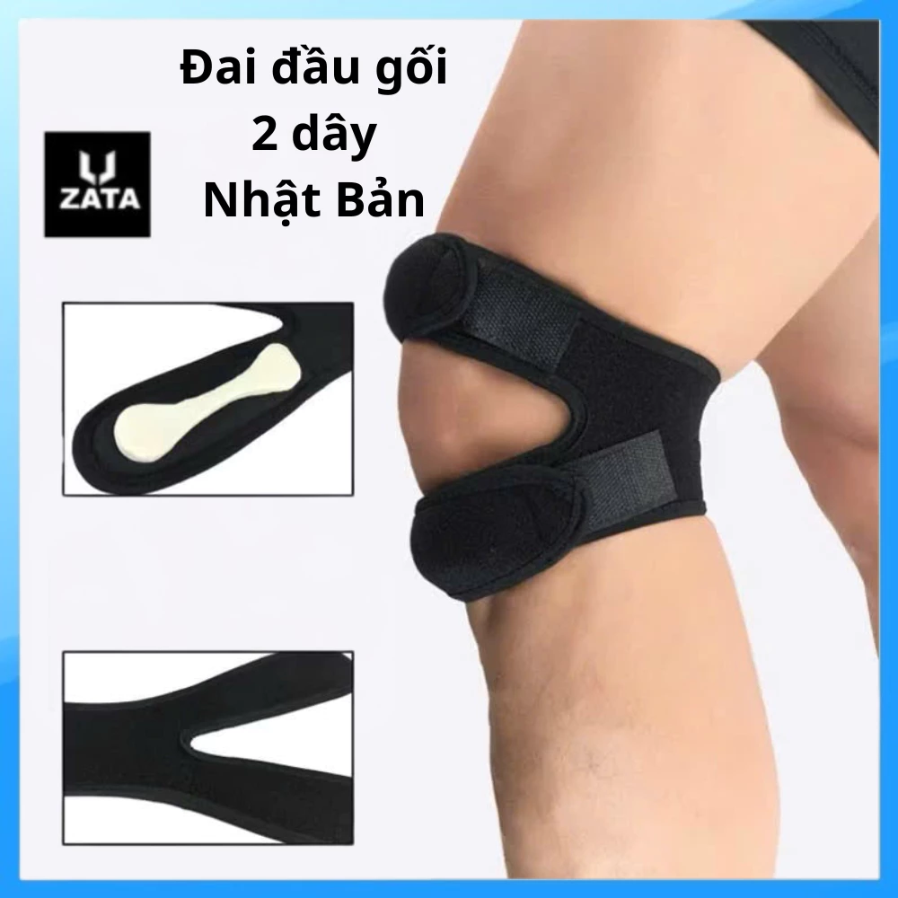 Đai Quấn Đầu Gối 2 Dây Bảo Vệ Khớp Có Đệm Silicone Quấn Gối Bảo Vệ Cơ Khi Tập Thể Thao Chạy Bộ Đạp Xe Zata Vn - DG-2D