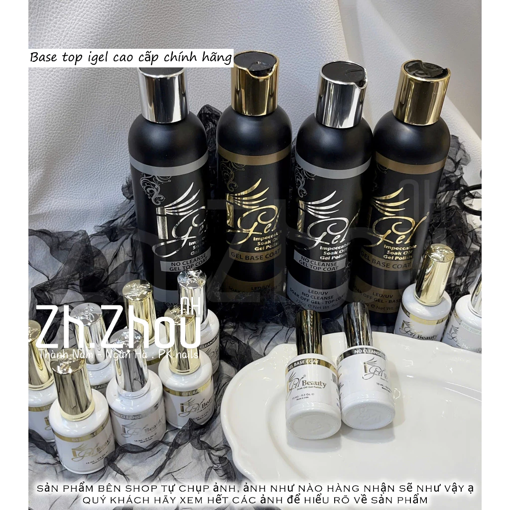 Base top Igel 226gr, top igel cao cấp - Sơn gel liên kết và top phủ bóng, igel 226g, igel chai to