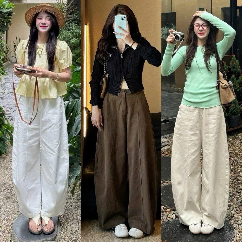(ẢNH OLDSCHOOL) Quần KAKI HAREM Oldschool DÁNG NGỐ form ống rộng Q338