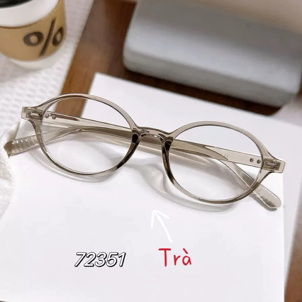 Kính giả cận, Gọng kính cận oval nam nữ 72351 thời trang hot trend chất liệu nhựa Tr Jolie eyewear