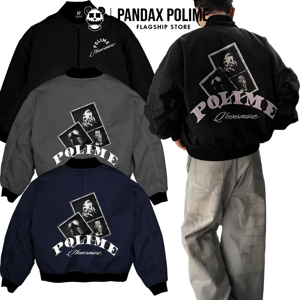 Bomber big boxy jacket nam nữ áo khoác dù thêu local brand form rộng unisex oversize Pandax Polime