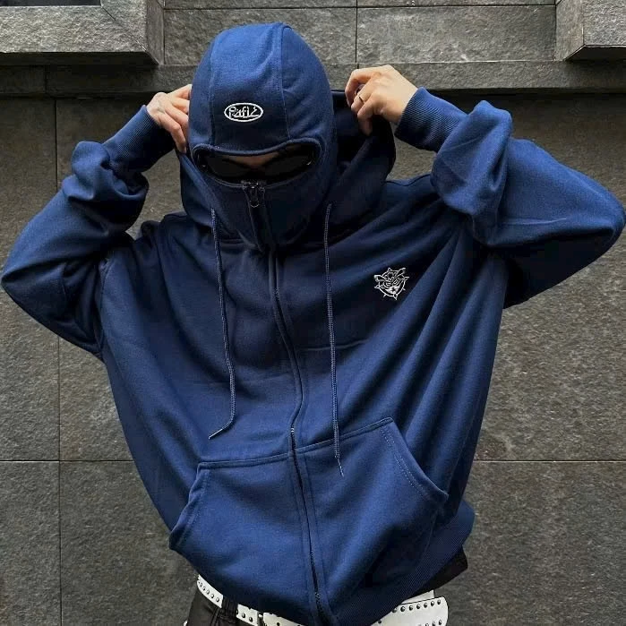 áo nỉ nam nữ - Khoác Ninja Hoodie Hut Có Khóa Zip 2 Mũ Nón Logo Thêu Đẹp Phong Cách Thời Trang Menswear Top Jacket