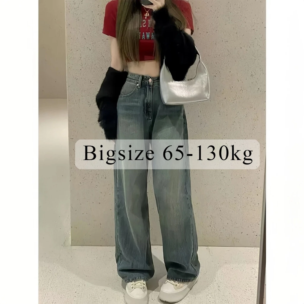Quần jean nữ cạp cao 130kg, Quần bò ống suông bigsize 3 màu phù hợp cho cả nam và nữ JEAN