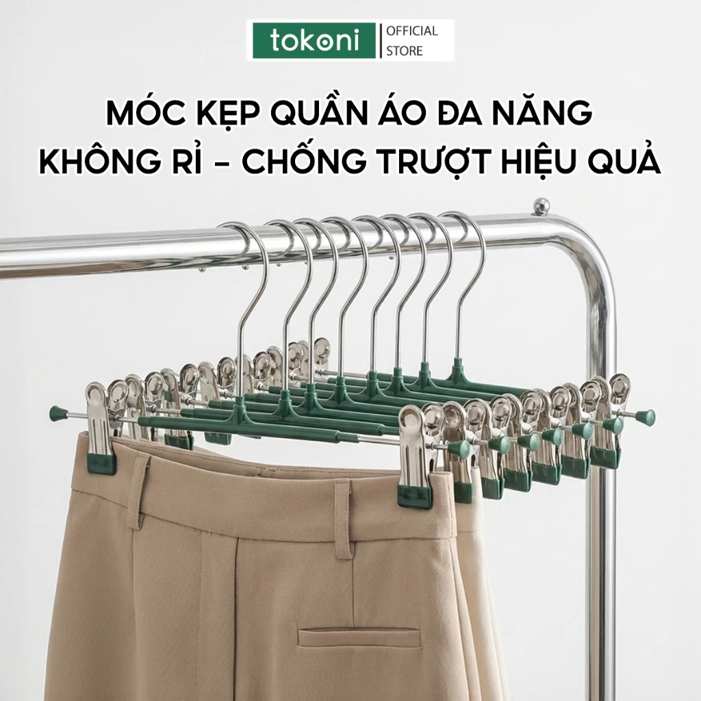 Móc Treo Quần Áo Đa Năng JYoohome Móc Kẹp Tất Vớ Đồ Dùng Tiện Lợi Inox 304 Bền Bỉ Theo Thời Gian