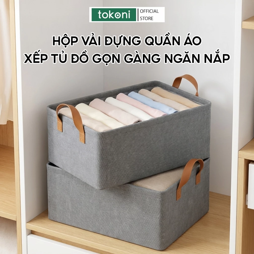 Hộp Vải Đựng Quần Áo Có Khung Thép Bền Đẹp JYoohome Hộp Đựng Đồ Đa Năng Sắp Xếp Nhà Cửa Gọn Gàng