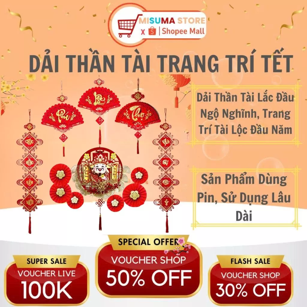 Dải Treo Thần Tài Lắc Đầu Tiếng Việt. Ông Thần Tài Lắc Lư Treo Tường 38Cm Trang Trí Tết 2025. Đem Lại Tài Lộc Và May Mắn