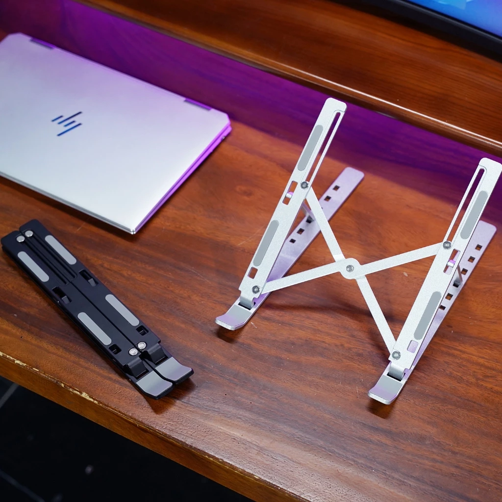 Giá Đỡ Laptop, Tablet, Điện Thoại Chất Liệu Nhôm Aluminum, Nhựa Gấp Gọn Tăng Giảm Độ Cao Linh Hoạt