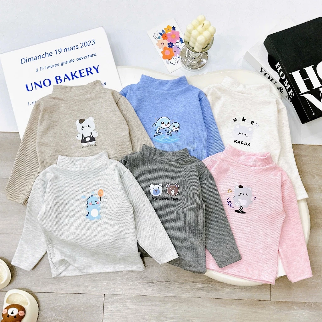 Áo giữ nhiệt cổ 3 phân , chất len lông thỏ cao cấp cho bé 5-20kg