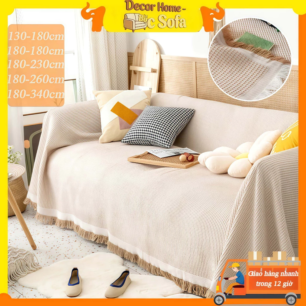 Khăn Phủ Sofa, Mền Đắp Thư Giãn, Thảm Trải Sàn, Decor Chụp Ảnh cao cấp