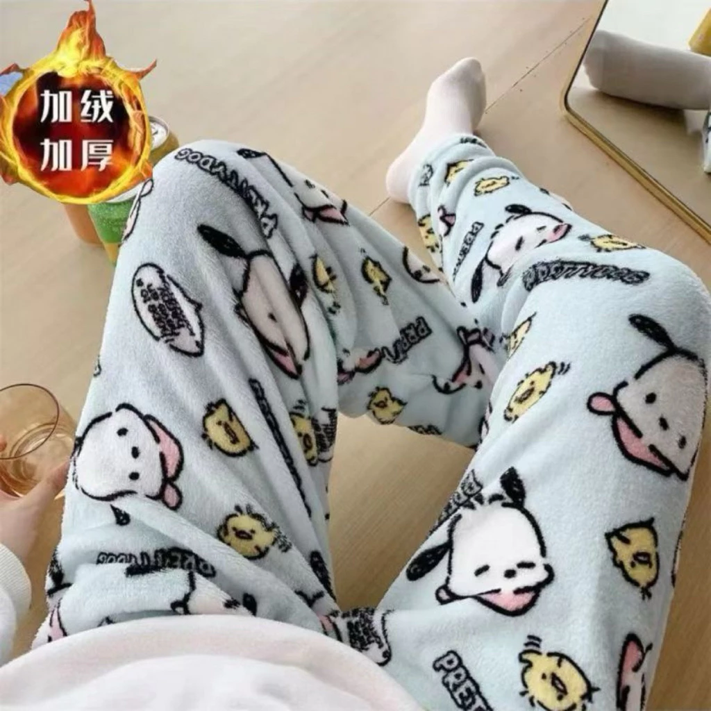 Quần Ngủ Nỉ Bông Mềm Mịn Họa Tiết Gấu – Quần Mặc Nhà Giữ Ấm Mùa L