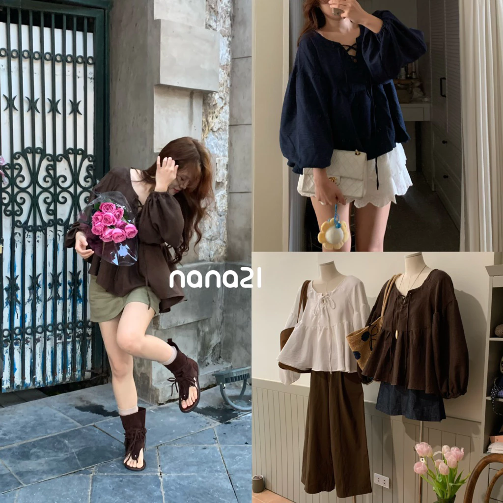 Áo babydoll đan dây cổ A9091 Nana21 Nanastore21 Nữ Woman M3002