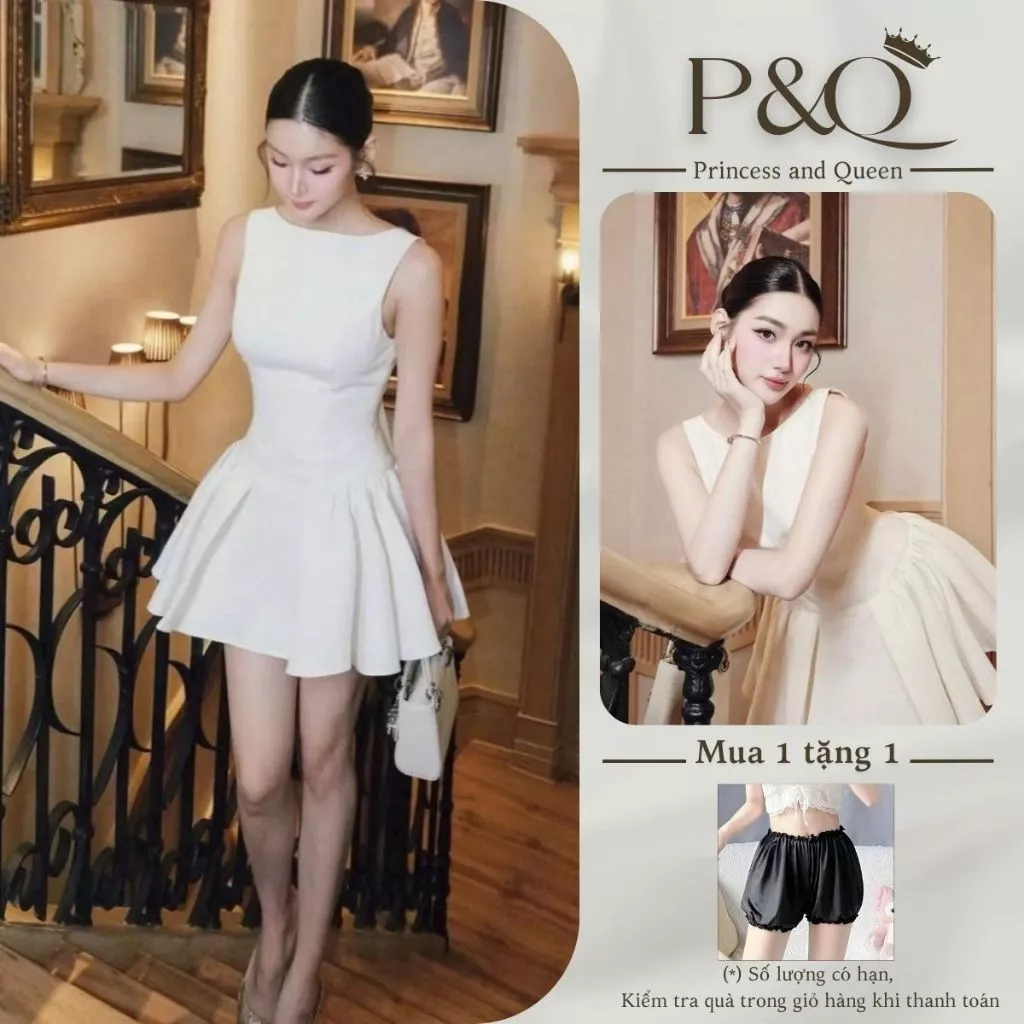 Đầm dự tiệc nữ P&Q sang chảnh khoét lưng phong cách thanh lịch có bigsize | vd0049
