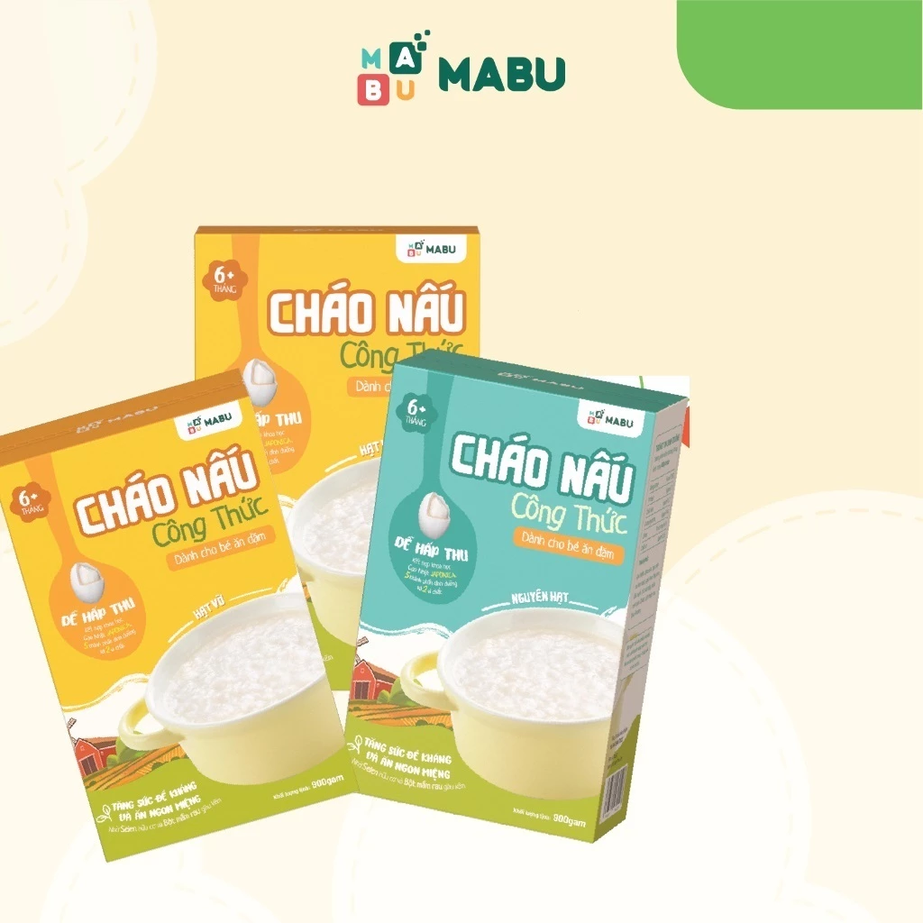 Cháo ăn Dặm Bột ăn Dặm Mabu 900g [Date 2027]