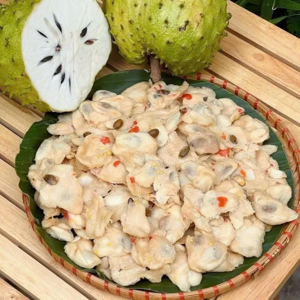 Mãng cầu sấy dẻo muối ớt. Có hồ sơ công bố, có hóa đơn đầy đủ.