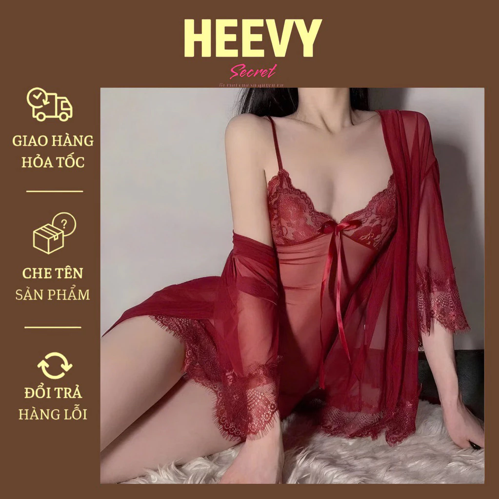 HÀNG QC LOẠI 1 [KÈM ÁO CHOÀNG] Váy ngủ Sexy gợi cảm SLADY - Lụa cao cấp,, Đồ ngủ sexy nữ gợi cảm VNS62-3010