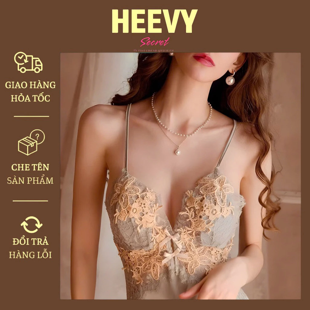 Váy Ngủ Hai Dây SLADY Lụa Satin Sexy Cao Cấp Đầm Váy Mặc Nhà Gợi Cảm Quyến Rũ - VNS85 - áo ngủ sexy, đổ ngủ sexy, nội y