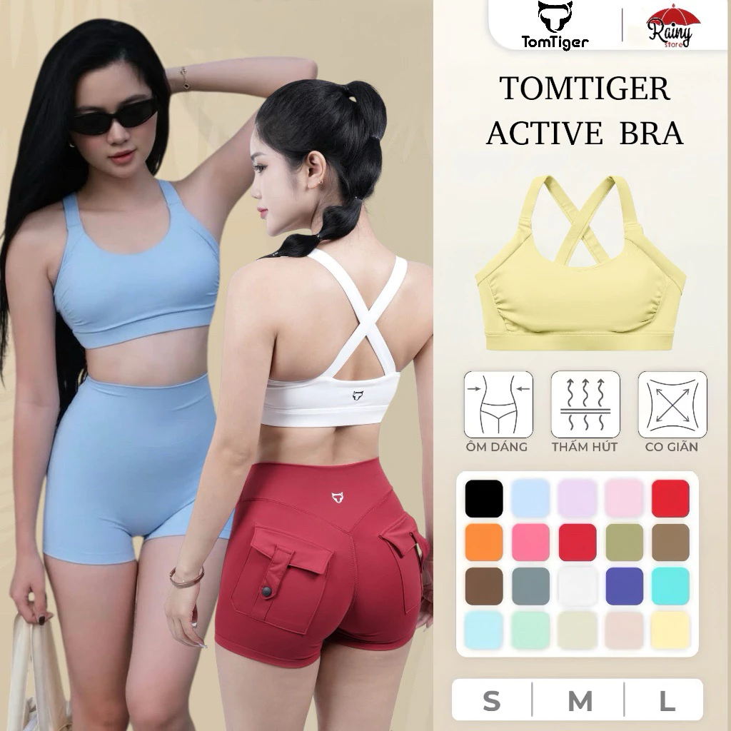 [ CHÍNH HÃNG ] Tomtiger Active - Áo thể thao tập gym, yoga có mút đệm, chất thun lạnh thấm hút tốt, co giãn RAINY STORE