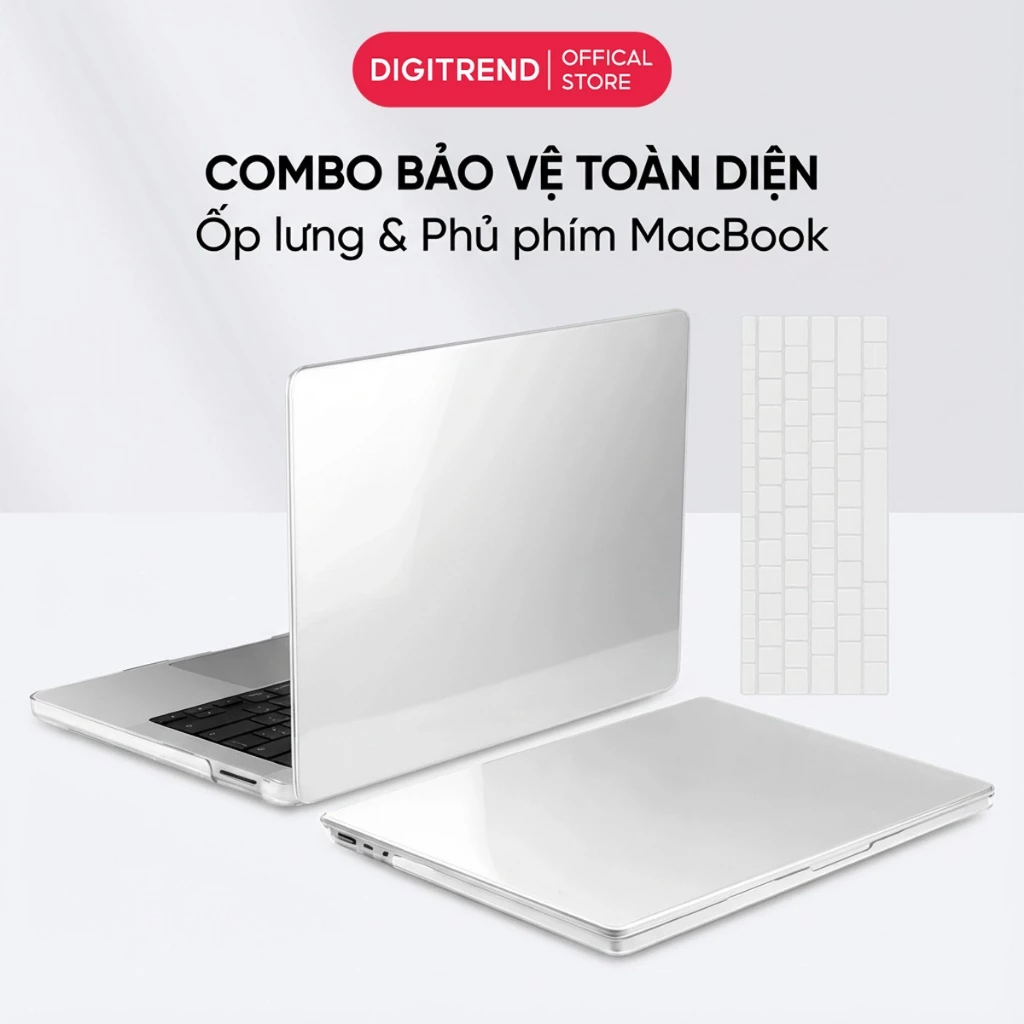 COMBO Ốp Kèm Phủ Phím Macbook Trong Suốt Case Ốp Bảo Vệ Chống Xước Cho Macbook Air Pro Đủ Dòng