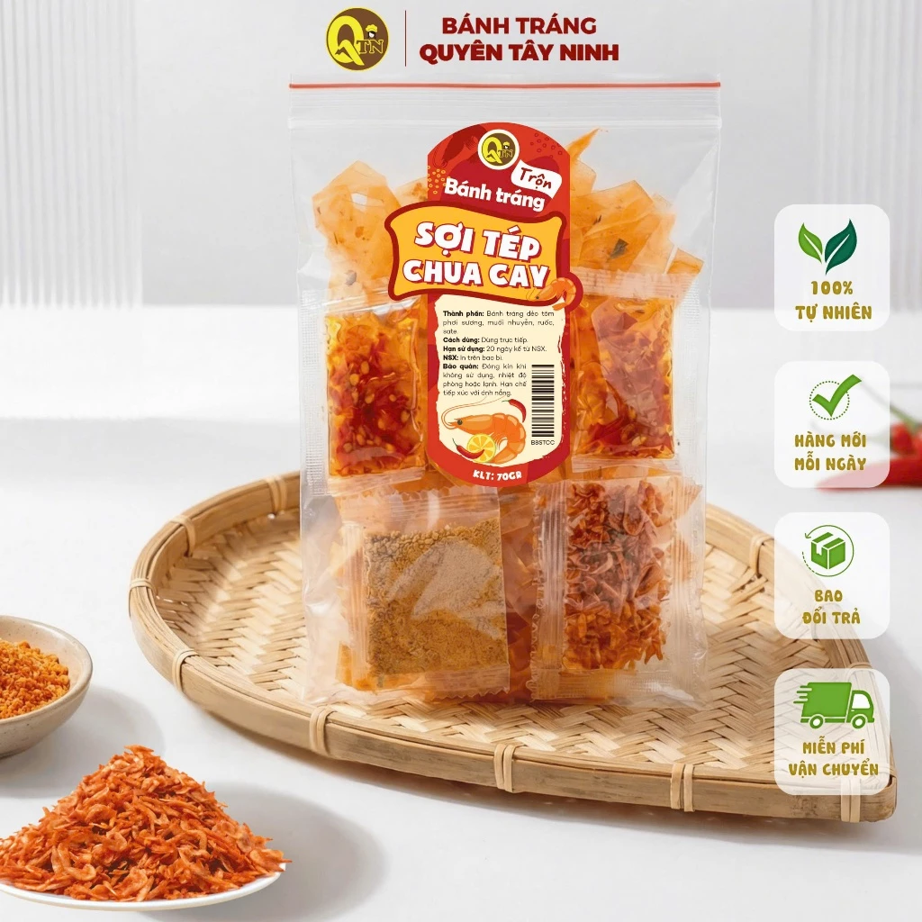 Bánh Tráng Dẻo Tôm Trộn TÉP CHUA CAY