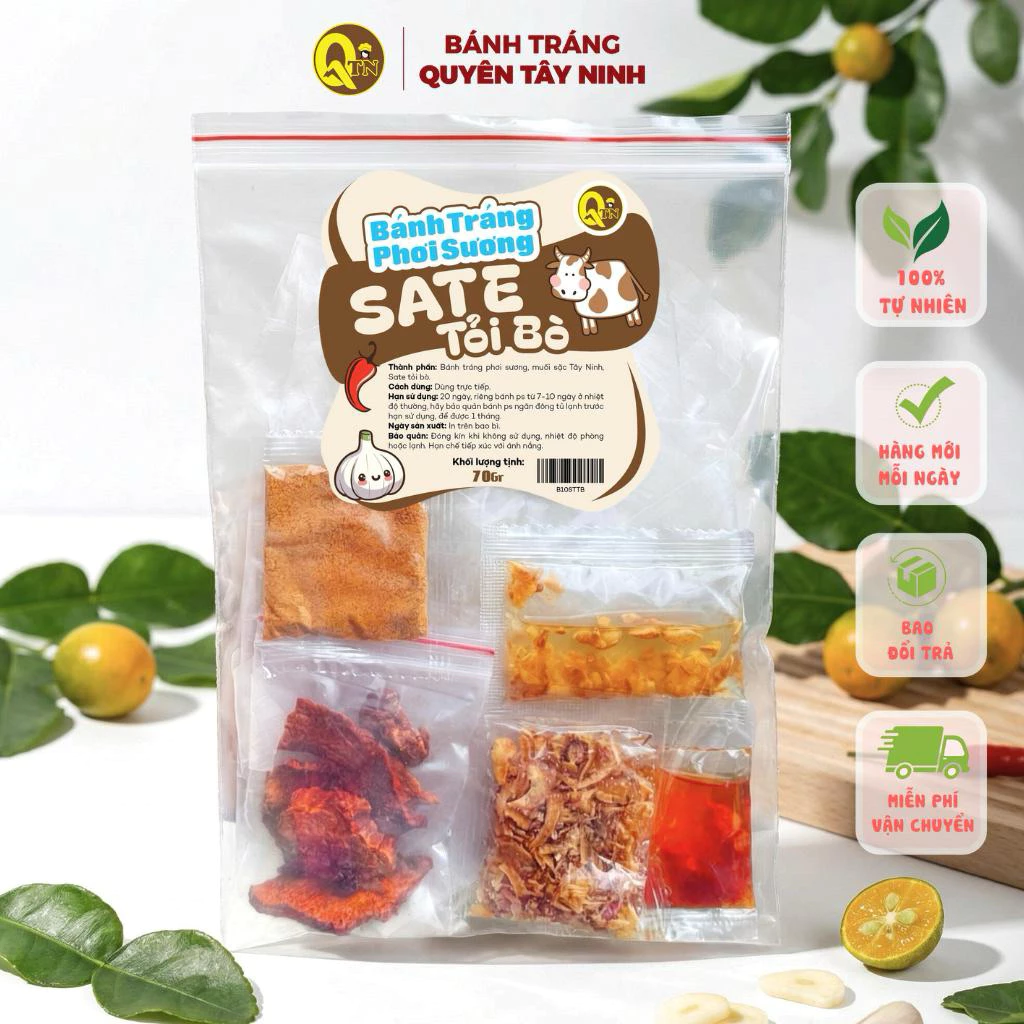 2 Bịch Bánh Tráng Dẻo Tỏi Bò Giòn| Bánh Tráng Phơi Sương Quyên Tây Ninh