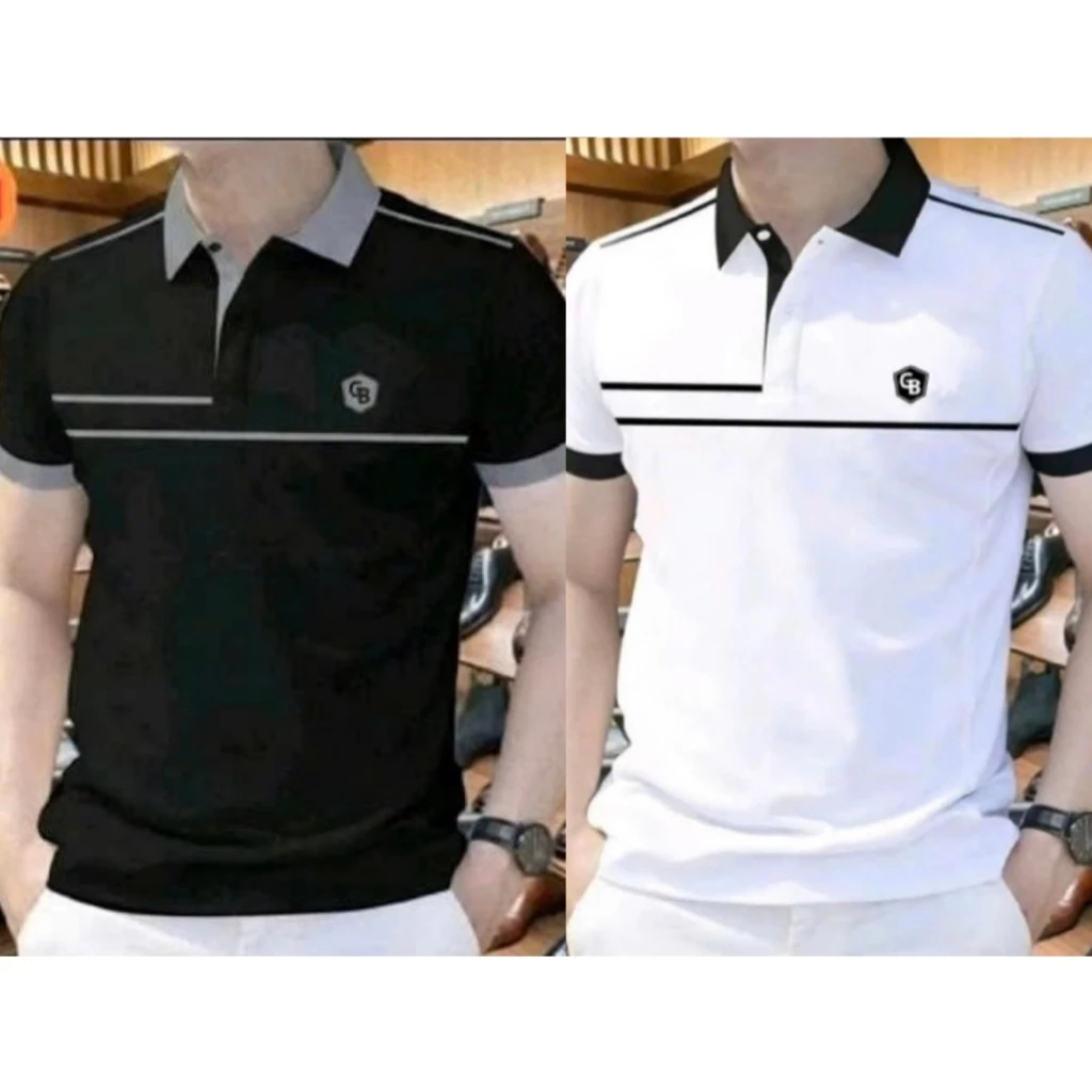 Áo polo nam vải thun co giãn 4 chiều cao cấp phối hoạ tiết trẻ trung sang trọng mẫu-BQT77 SHOP