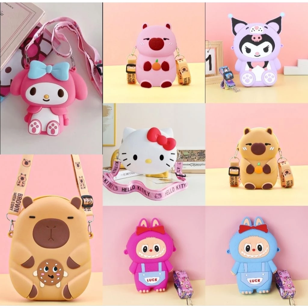 Túi silicon mini. túi baby three. túi capybara. túi labubu. túi kuromi. Túi cho bé. Túi để lì xì