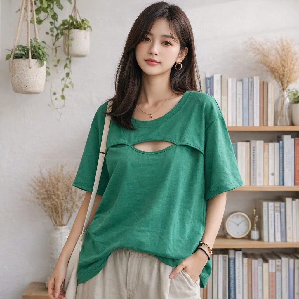 Áo thun nữ bigsize khoét ngực tay ngắn form rộng 7 màu size 50-100kg chất thun co giãn