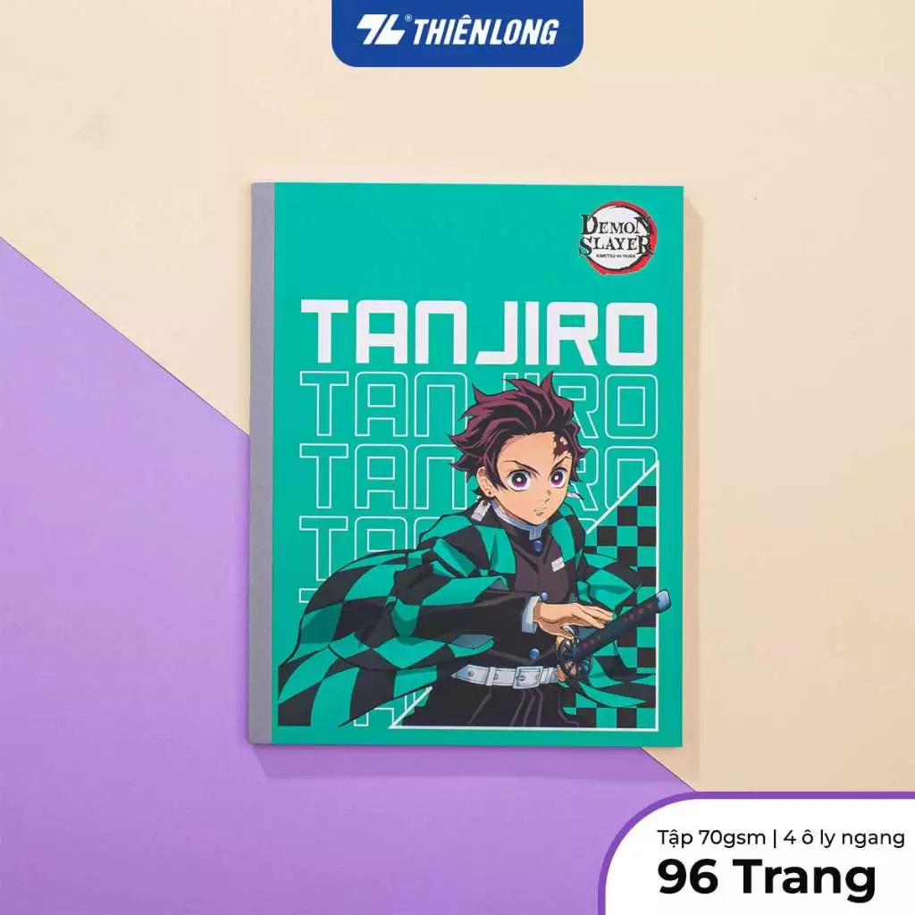 [Quà tặng không bán] Tập vở Thiên Long 96 4 ô ly ngang 2mm 70gsm - dành cho học sinh, sinh viên - Phiên bản Demon Slayer