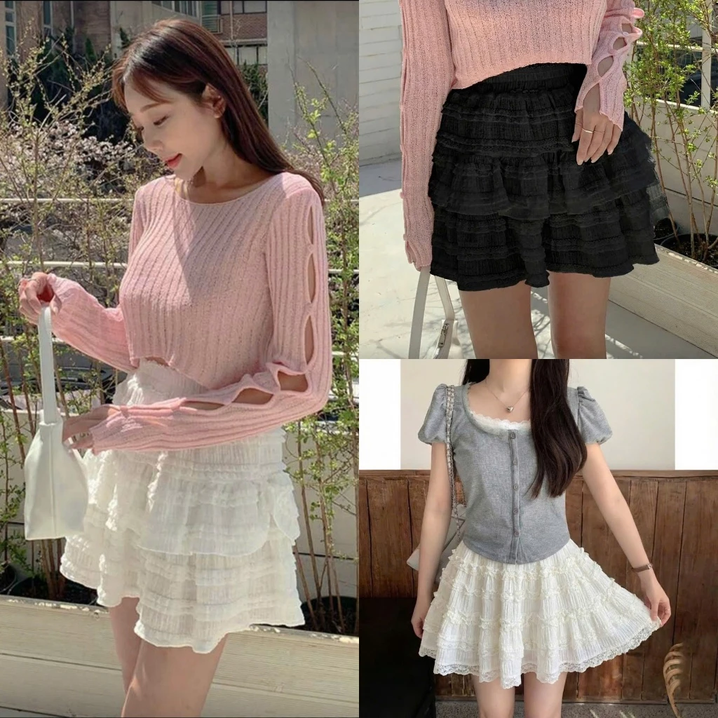 Chân váy ren nữ hottrend dáng ngắn - Short mini thiết kế bánh bèo năng động cá tính hàn quốc ulzzang hacomi