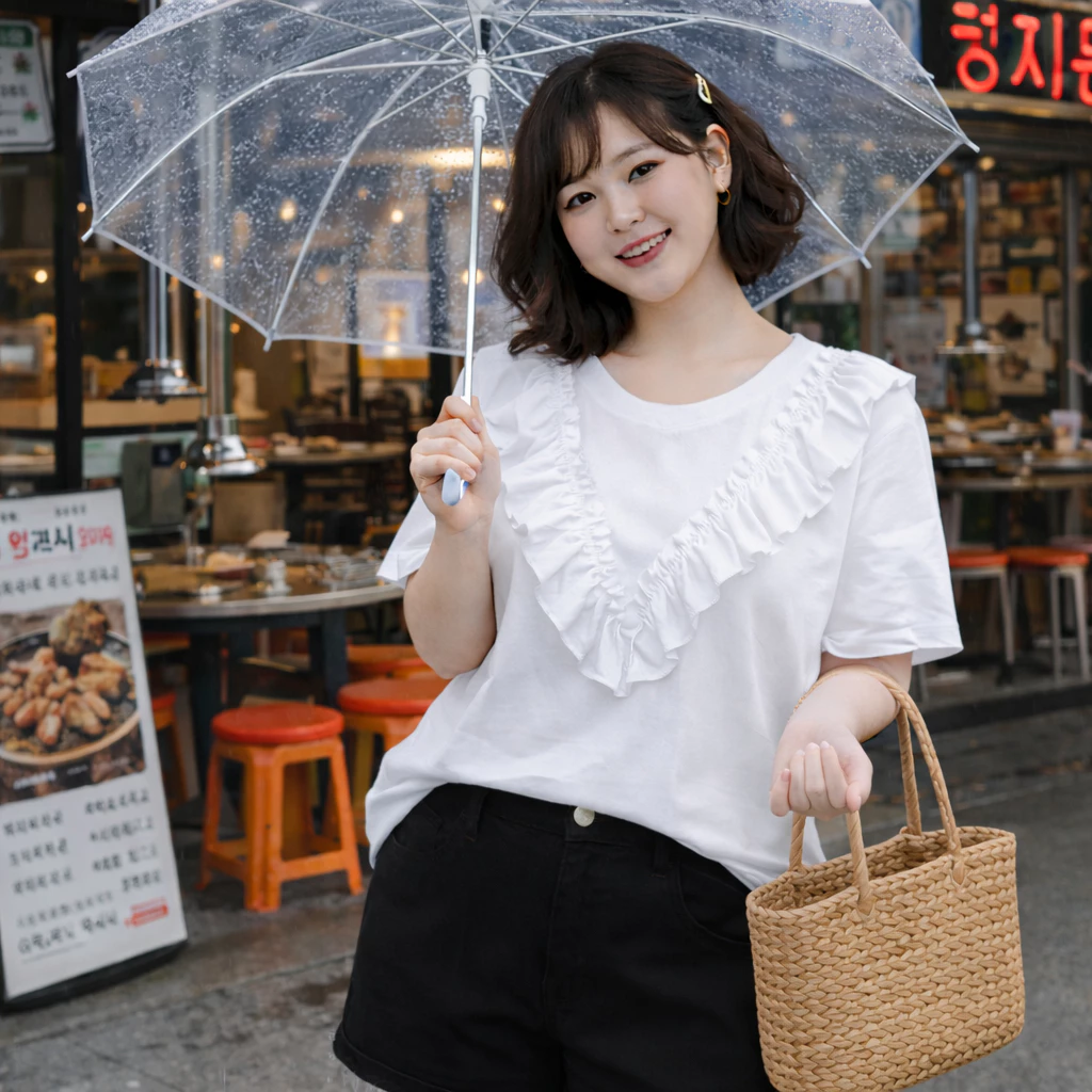 Áo thun nữ bigsize nhún chữ V form rộng tay ngắn 2 màu trắng đen size 50-100kg chất thun mềm