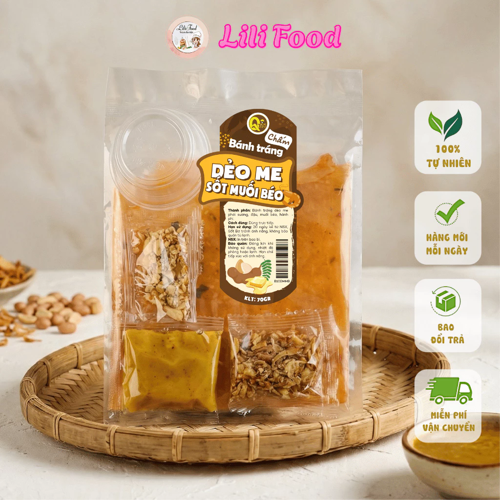 Bánh Tráng Dẻo Me Bơ/ Sốt Muối Béo Dùng Chấm, Cuộn Siêu Ngon-LiLiFood