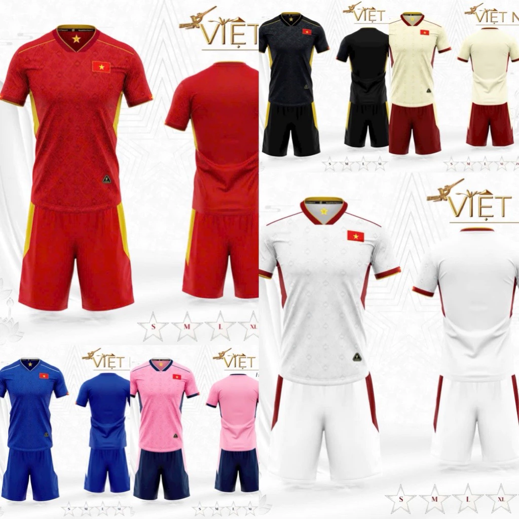 Bộ quần áo đá bóng , đồ đá banh đội tuyển Việt Nam Mới nhất hiện nay chất vải thun lạnh cao cấp thoáng mát, nhiều màu