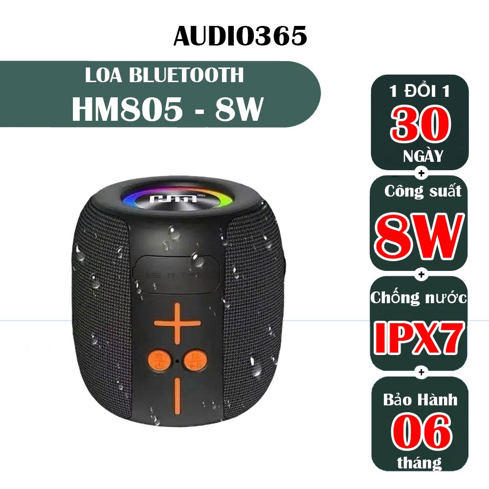 Loa bluetooth không dây HM805 công suất 8W, chống nước, bass siêu trầm cực…