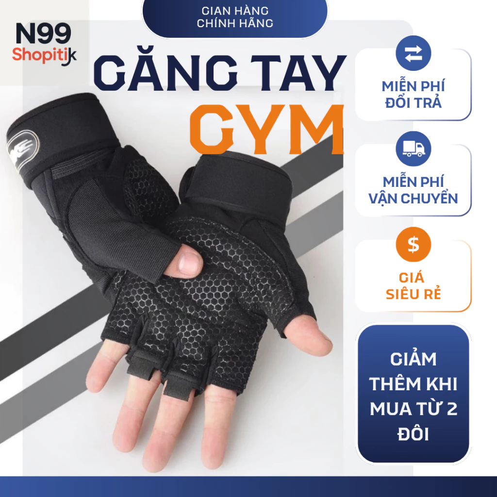 Găng tay tập Gym Nam và Nữ - Có quấn cổ tay - Đủ màu - Đủ size - Cao cấp - chính hãng X-SPORT