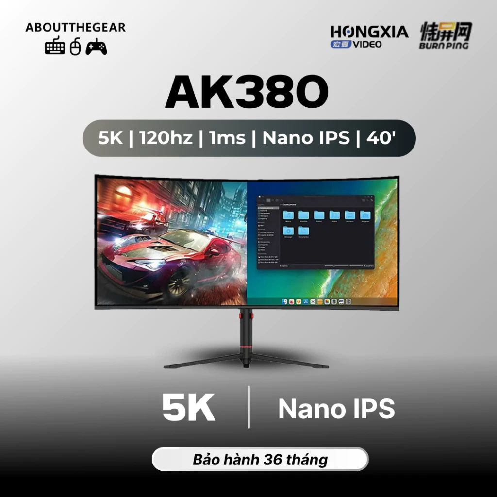 Màn hình đồ họa 5K Hongxia AK380 chuyên đồ họa, game AAA (NEWSEAL-BH 36 THÁNG)