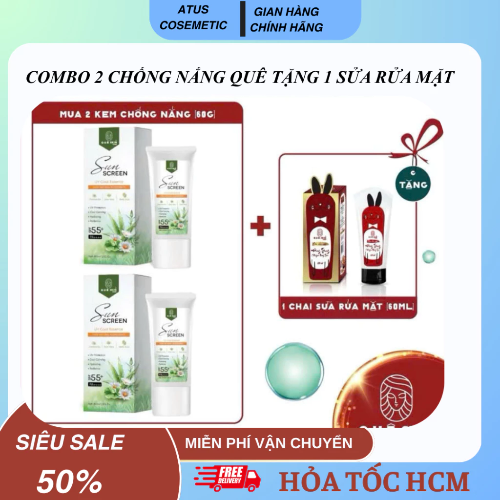 Mua2 tặng 1 srm Chống nắng Quê Skin chính hãng- Chống nắng Peel one