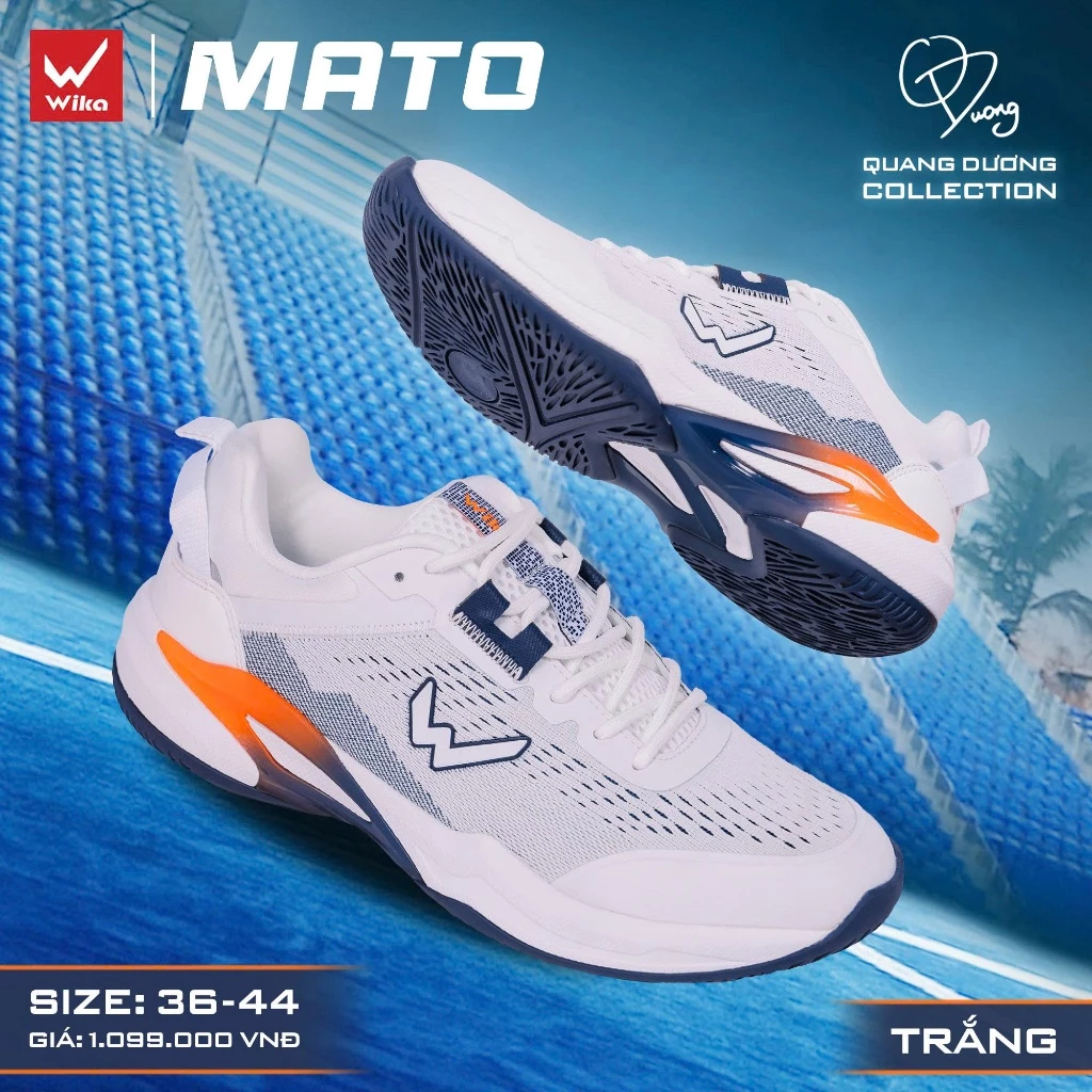 Giày Pickleball WIKA MATO - QUANG DƯƠNG Chính Hãng,  Upper Wi Fly-knit Co Giãn Đa Chiều, Nhiều Lỗ Thoáng Khí