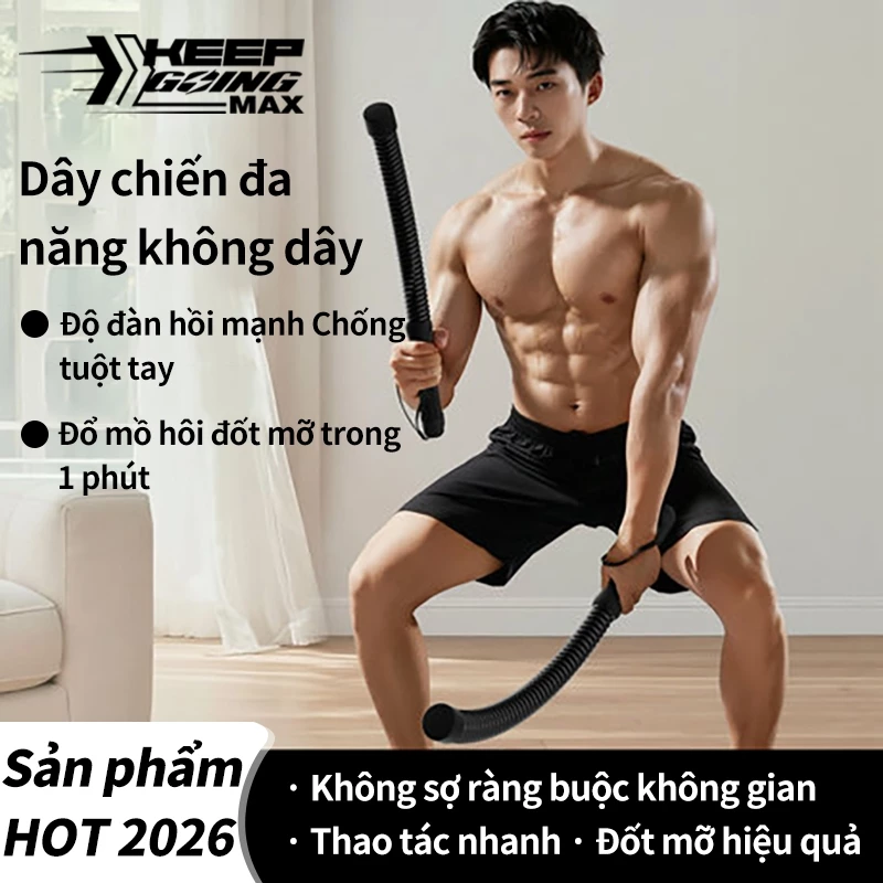 Gậy Tập Tay Lò Xo BATTLE ROPE - Gậy Tập Tay Lò Xo Thể Lực,Dụng Cụ Thể Lực, Tập Toàn Thân Tại Nhà