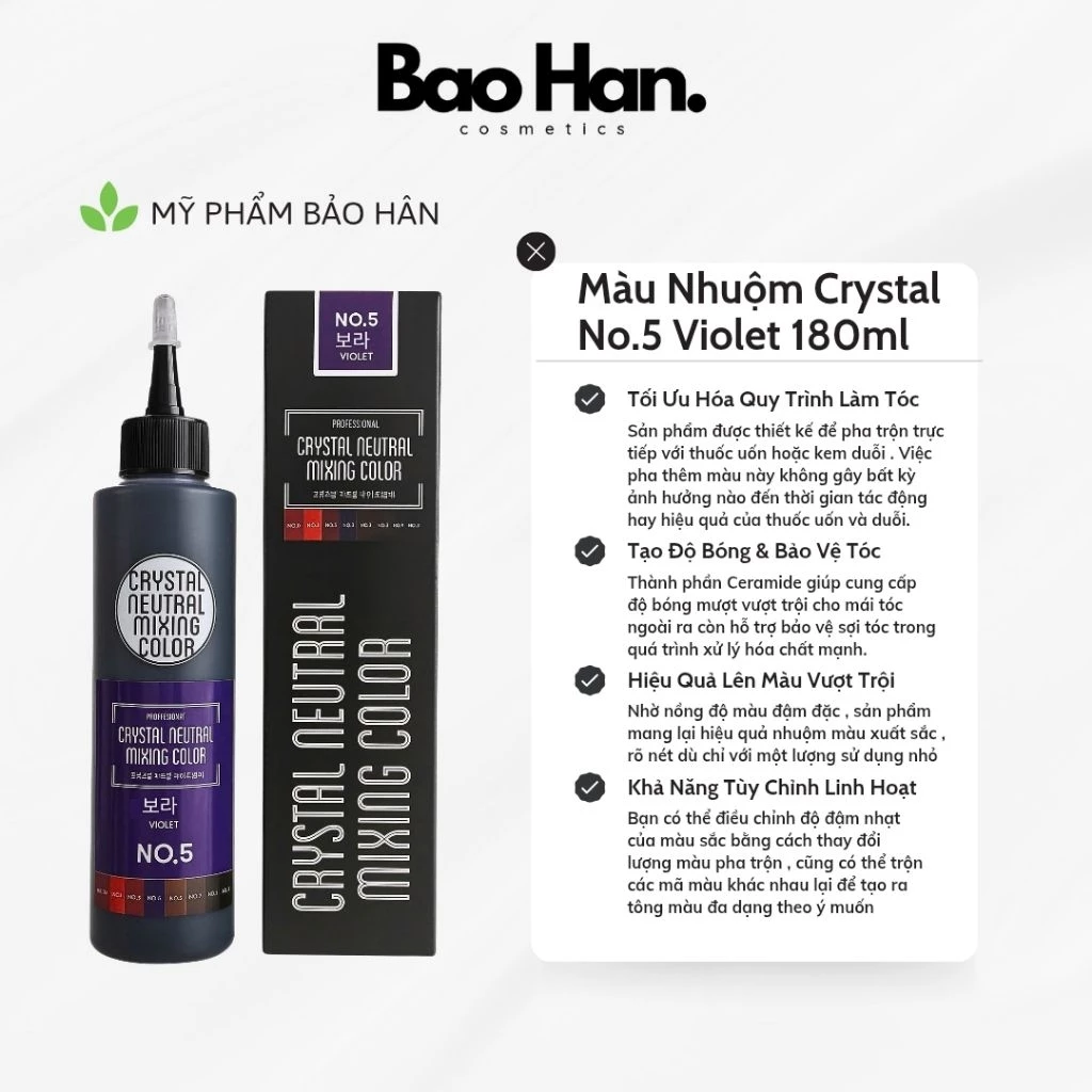 MÀU NHUỘM TINH THỂ PHA LÊ NO.5 (VIOLET) CRYSTAL 180ml