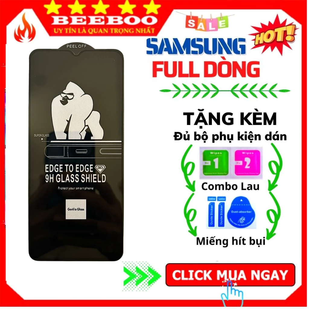 Kính Cường Lực Samsung A02s,A03s,A11,A12,A20s,A21s,A22,A30,A31,A32,A50s,A51,A52s,A70,A71,A72,A13 Full HD chống Trầy KK