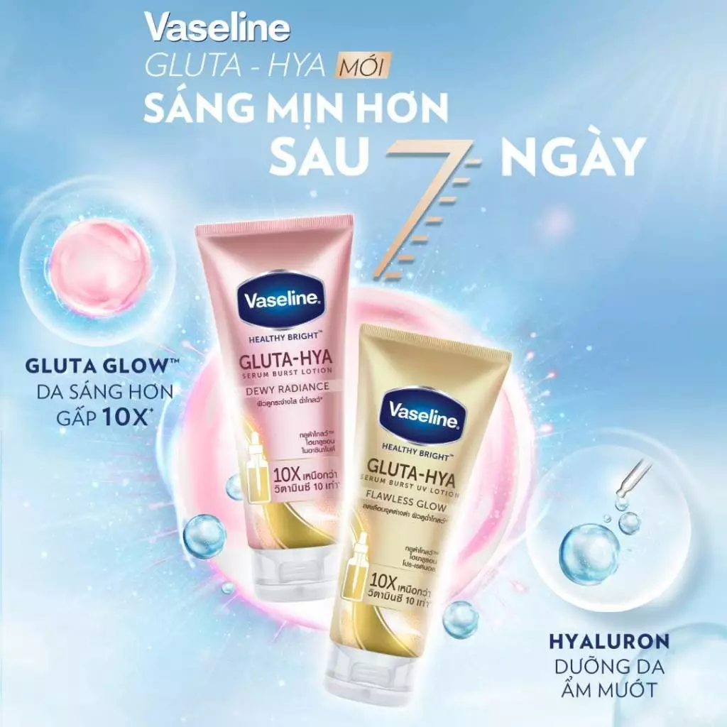 Vaseline Serum Gluta-Hya Dưỡng Da Sáng Mịn Sau 7 Ngày 300 ML