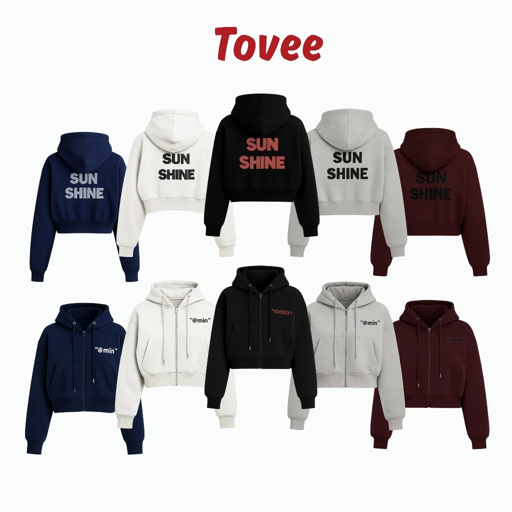 [XẢ HÀNG] Áo Khoác NỈ SUNSHINE THÊU NỔI FORM LỬNG Thêu Chữ CAO CẤP Chất Nỉ Bông BM287, Áo Khoác Nữ Form Boxy TOVEE