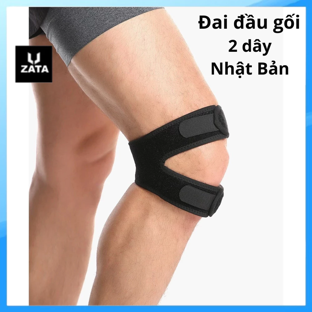 Đai Quấn Đầu Gối 2 Dây Bảo Vệ Khớp Có Đệm Silicone Quấn Gối Bảo Vệ Cơ Khi Tập Thể Thao Chạy Bộ Đạp Xe Zata Vn - DG-2D