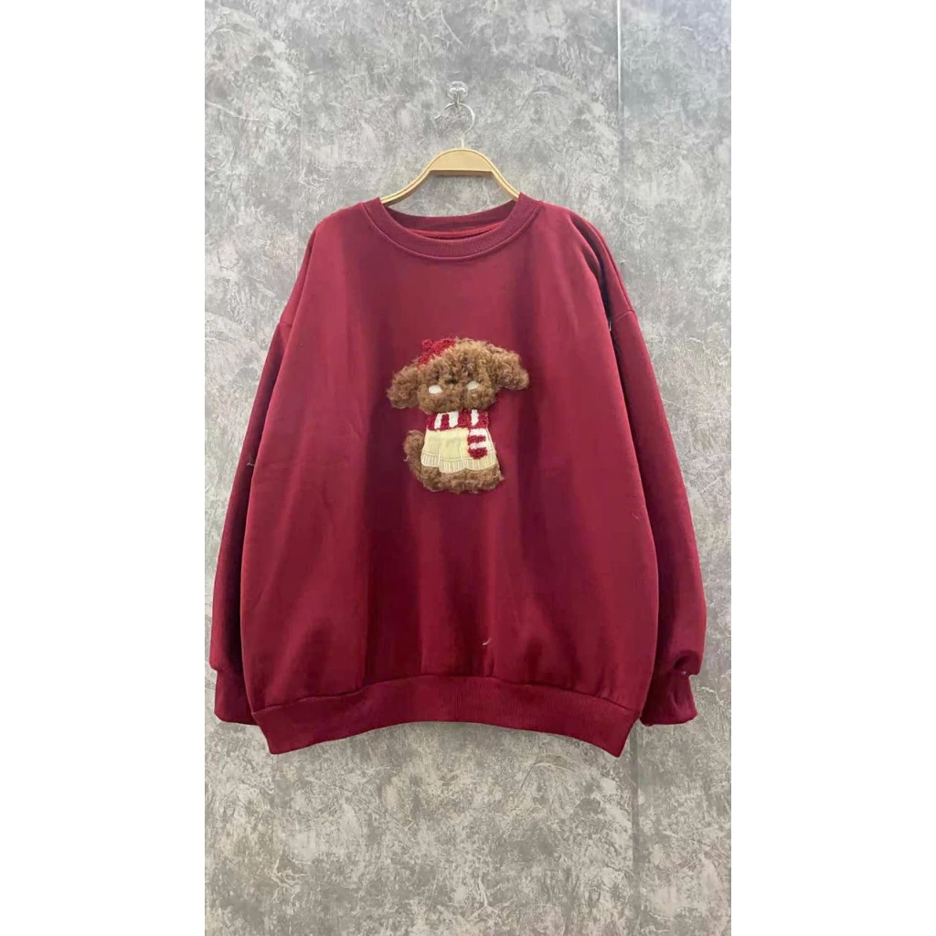 Áo nỉ  SWT  CÚN XÙ from rộng xinh xắn phong cách Hàn Quốc THUUNISEX M23
