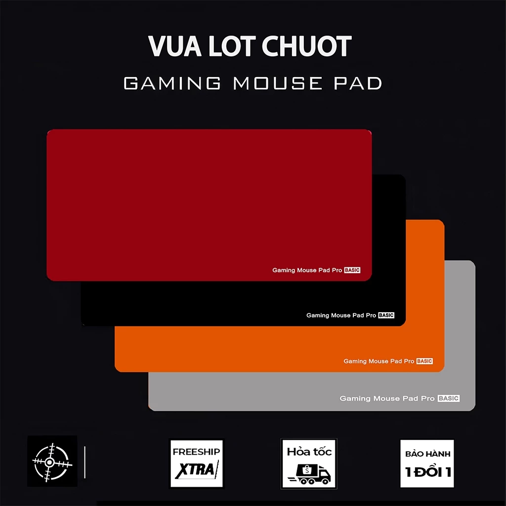 Lót Chuột Gaming Dày 3mm Nhiều Màu Trơn Basic Vua Lót Chuột  Pad Chuột Gaming Chống Trơn Trượt