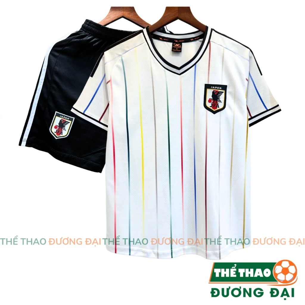 Quần Áo Bóng Đá ĐT Nhật Trắng WC26 Thun Mè S-COMF Thoáng Khí Thể Thao Đương Đại