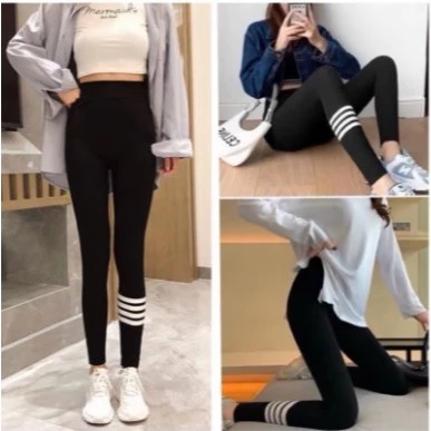 Quần Legging 3 vạch nữ Dài Cạp Cao Nâng Mông Giá Rẻ Chất Đẹp Hàng Sẵn Loại 1 Cotton  Siêu Co Dãn Phong Cách Thời Trang