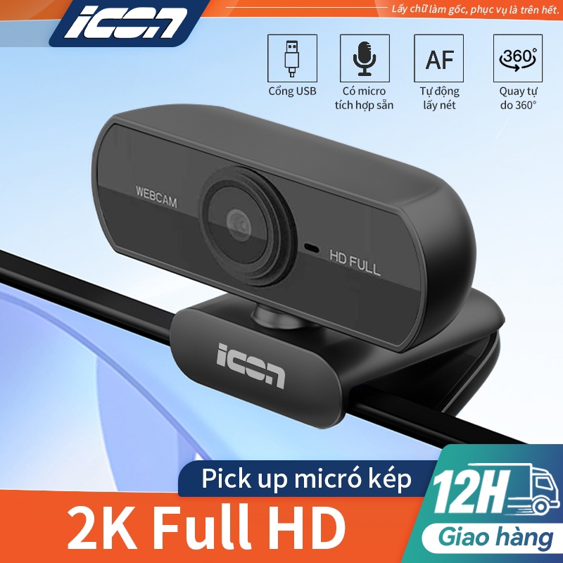 Webcam ICON Q-20 Độ Phân Giải 4K/2K - Livestream & Họp Online Sắc Nét, Có Mic…